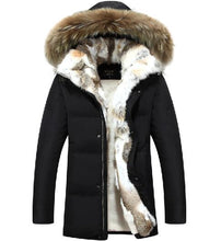 Load image into Gallery viewer, Winter Men's Duck Down Jackets Coats Real Rabbit Fur