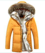Load image into Gallery viewer, Winter Men's Duck Down Jackets Coats Real Rabbit Fur