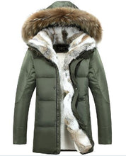 Load image into Gallery viewer, Winter Men's Duck Down Jackets Coats Real Rabbit Fur