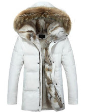 Load image into Gallery viewer, Winter Men's Duck Down Jackets Coats Real Rabbit Fur